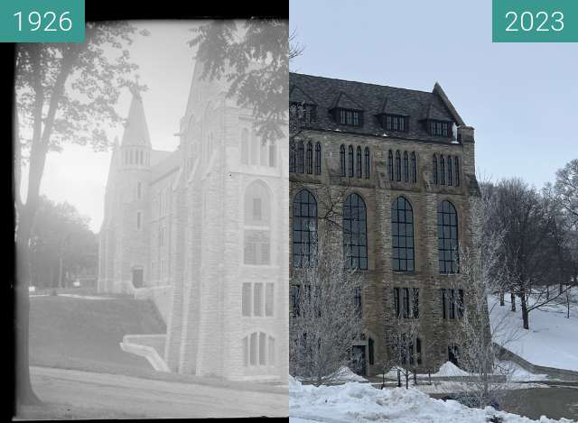 Image avant-après de Holland Hall, St. Olaf Campus, Northfield, USA entre 21 juil. 1926 et 3 jan. 2023