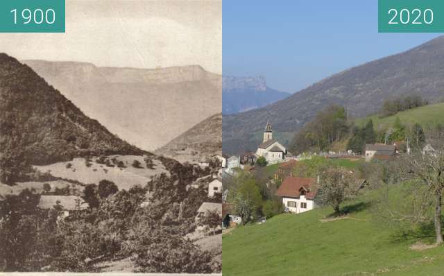 Vorher-Nachher-Bild von Quaix en Chartreuse - Le Village vu de l'Est zwischen 1900 und 03.04.2020