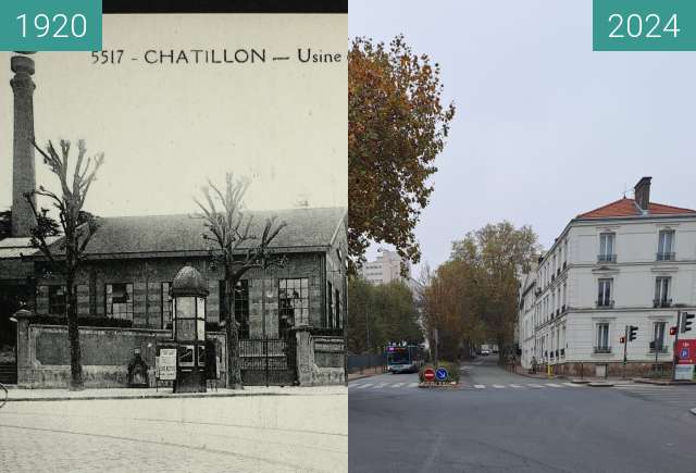 Image avant-après de Châtillon - Compagnie des eaux entre 1920 et 9 nov. 2024