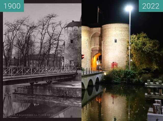 Before-and-after picture of Gentpoort between 1900 and 10/2022