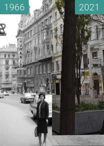 Vorher-Nachher-Bild von Mariahilferstraße zwischen 1966 und 02.05.2021