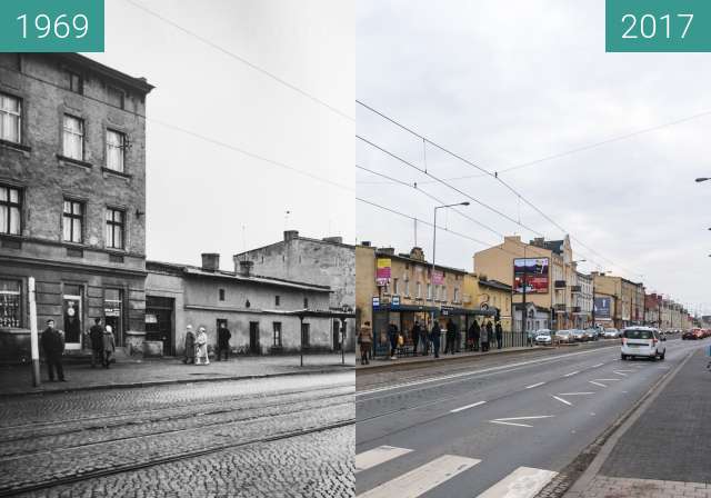 Vorher-Nachher-Bild von Ulica Głogowska przy ulicy Sielskiej zwischen 1969 und 18.11.2017