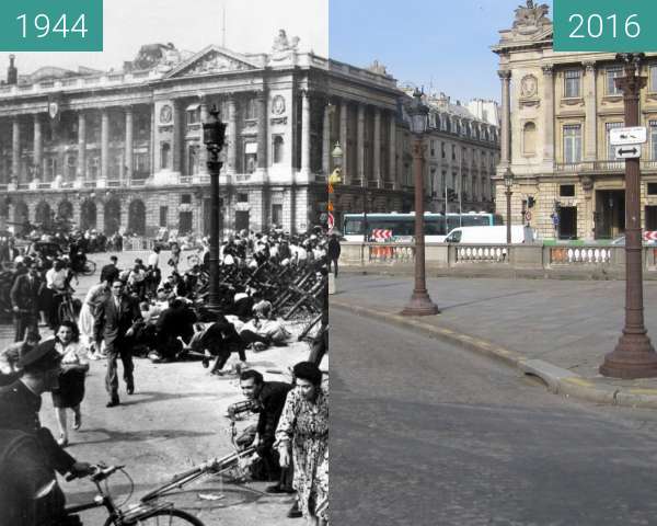 Image avant-après de Place de la Concorde (Liberation of Paris) entre 29 août 1944 et 27 fév. 2016