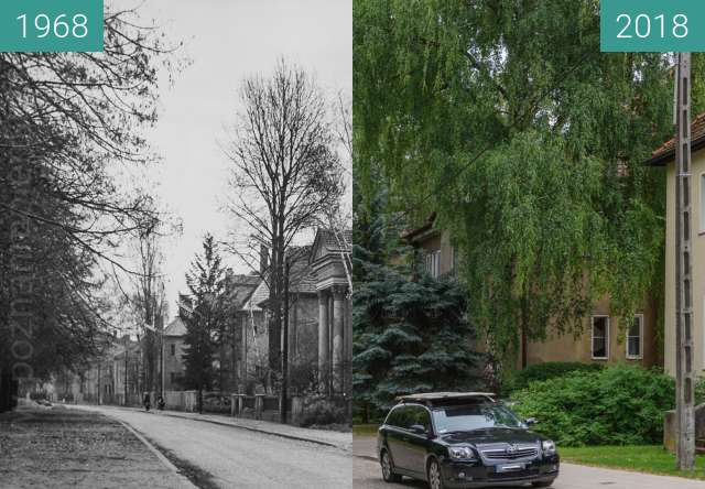 Before-and-after picture of Ulica Litewska between 1968 and 2018