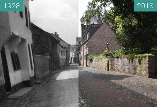 Vorher-Nachher-Bild von Kempen, ehemaliges Stadttor "Kuhtor" zwischen 1928 und 10.07.2018