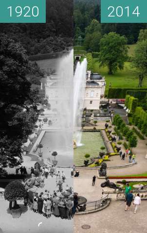 Image avant-après de Schloss Linderhof - Bayern entre 1920 et 26 juil. 2014