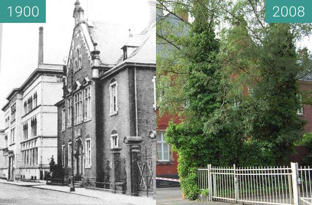 Before-and-after picture of Stolberg Rhld Amtsgericht between 1900 and 2008-Jun-15