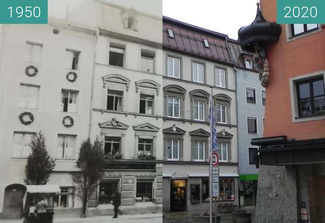 Before-and-after picture of Schaumburger Str. 1, Traunstein between 1950 and 11/2020