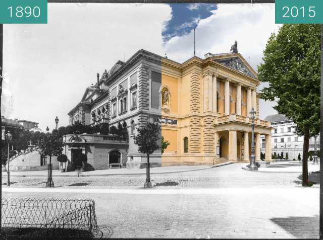 Image avant-après de Oper Halle entre 1890 et 2015