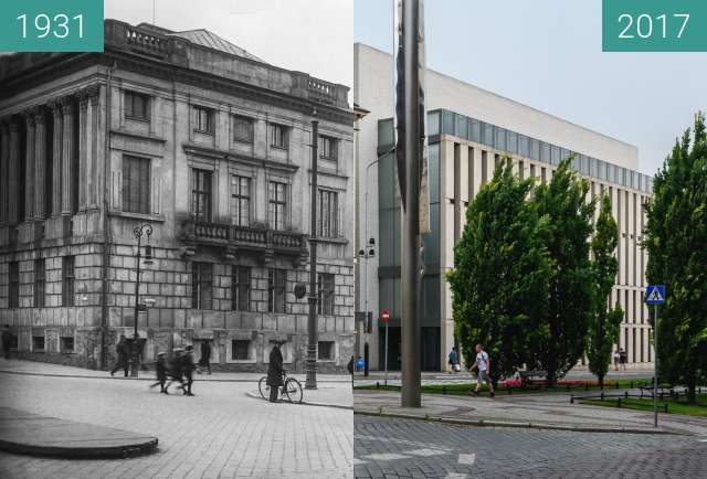 Before-and-after picture of Biblioteka Raczynskich between 1931 and 2017-Jul-10