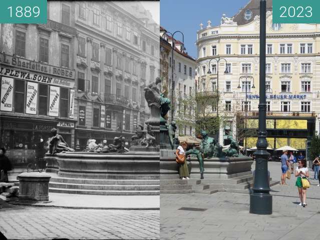 Vorher-Nachher-Bild von Neuer Markt zwischen 1889 und 08.2023