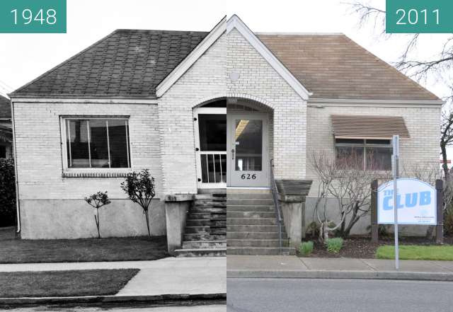 Before-and-after picture of Old Lebanon Hospital between 1948 and 2011