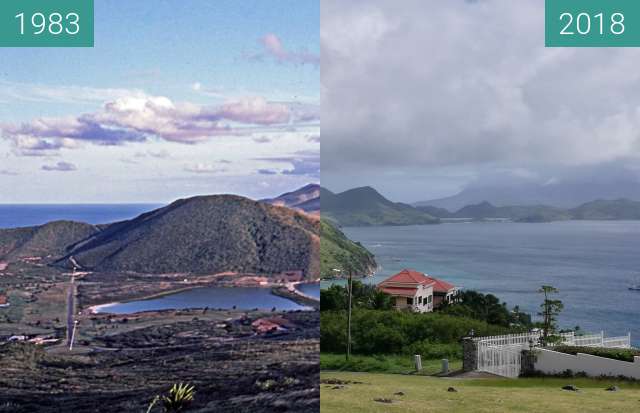 Vorher-Nachher-Bild von St Kitts - Peninsula and Nevis from Bird Rock Hill zwischen 1982 und 16.11.2018