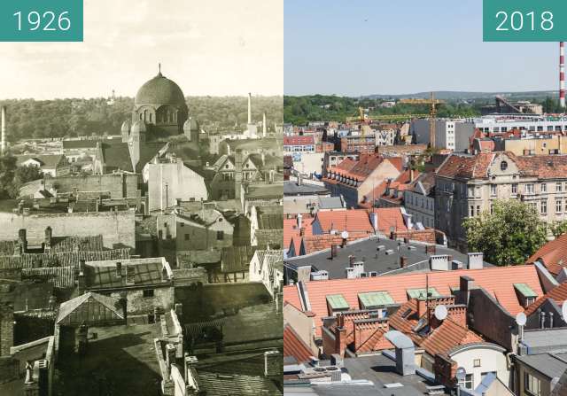 Vorher-Nachher-Bild von Widok z wieży ratuszowej zwischen 1926 und 2018