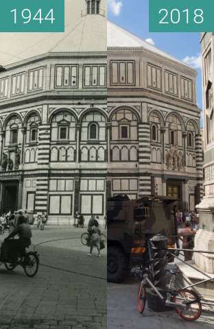 Vorher-Nachher-Bild von Florence, Italy 1944/2018, Baptistery of St. John zwischen 07.1944 und 18.05.2018