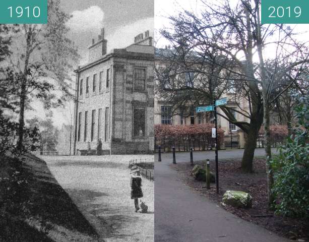 Before-and-after picture of Camphill House between 1910 and 2019-Mar-24