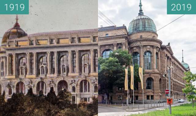 Vorher-Nachher-Bild von Stuttgart - Landesgewerbemuseum zwischen 1919 und 28.08.2019