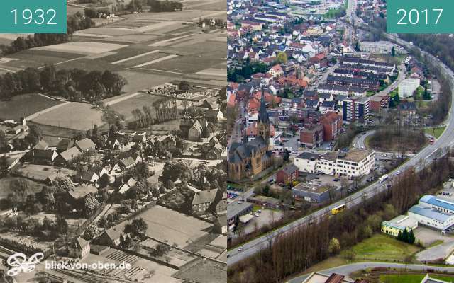 Vorher-Nachher-Bild von Oesede - Georgsmarienhütte zwischen 1932 und 23.03.2017