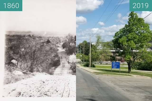 Image avant-après de 9th and Avalon "KU Rephotography" entre 1860 et 6 mai 2019