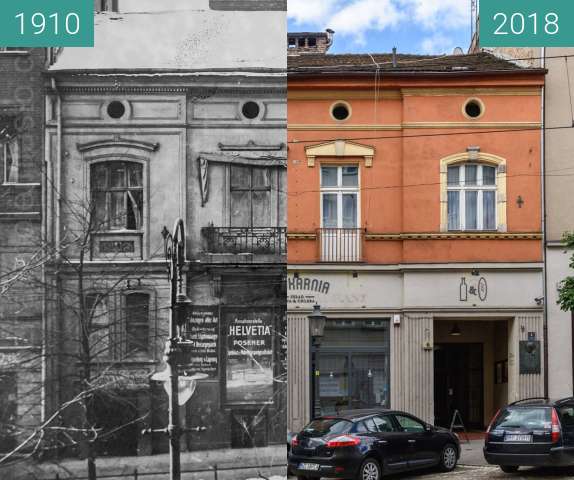 Vorher-Nachher-Bild von Ulica Podgórna zwischen 1910 und 2018