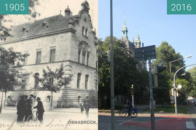 Vorher-Nachher-Bild von Regierungsgebäude/Polizeidirektion zwischen 1905 und 31.08.2016