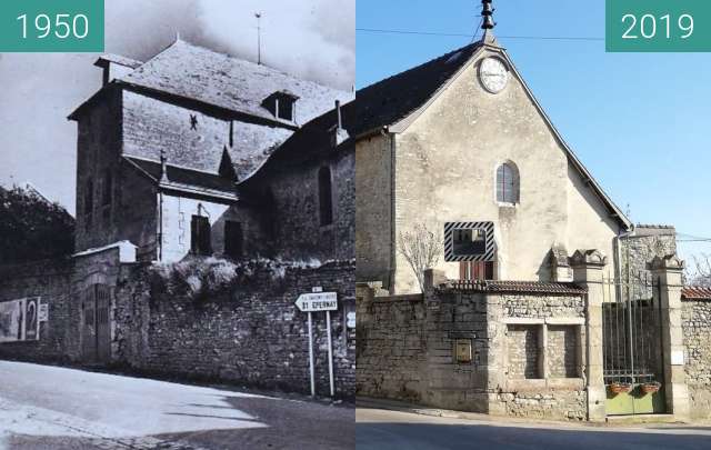 Before-and-after picture of Serzy et Prin - Eglise between 1950 and 2019