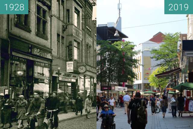 Vorher-Nachher-Bild von Große Straße Osnabrück zwischen 1928 und 26.06.2019