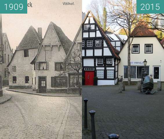 Vorher-Nachher-Bild von Vitihof zwischen 1909 und 30.12.2015