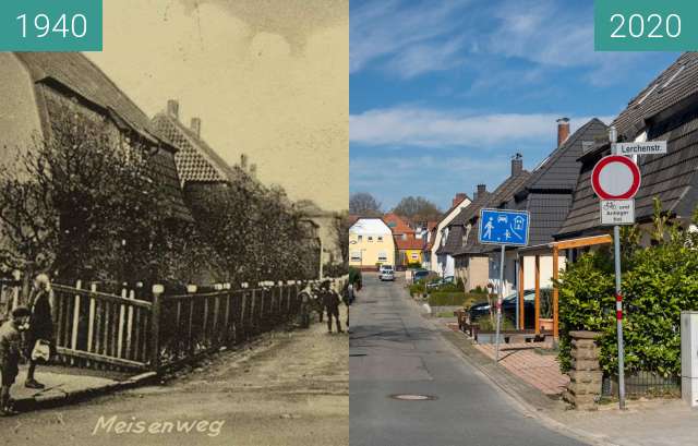 Image avant-après de Meisenweg entre 07.1940 et 03.2020