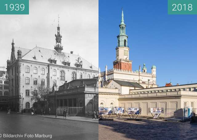 Vorher-Nachher-Bild von Stary Rynek, Odwach zwischen 1939 und 2018