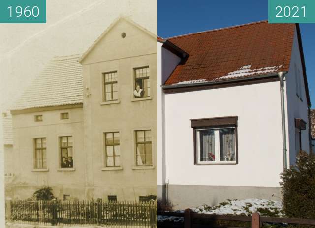 Before-and-after picture of Dorfstraße Teicha / Privathaus between 1960 and 2021-Jan-31