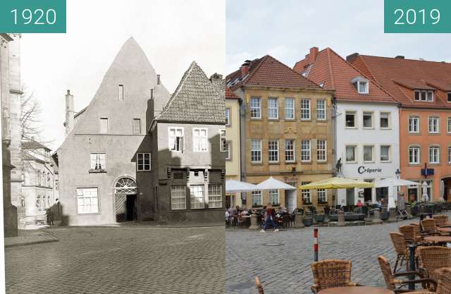 Before-and-after picture of Markt Osnabrück between 1920 and 2019-Jun-03