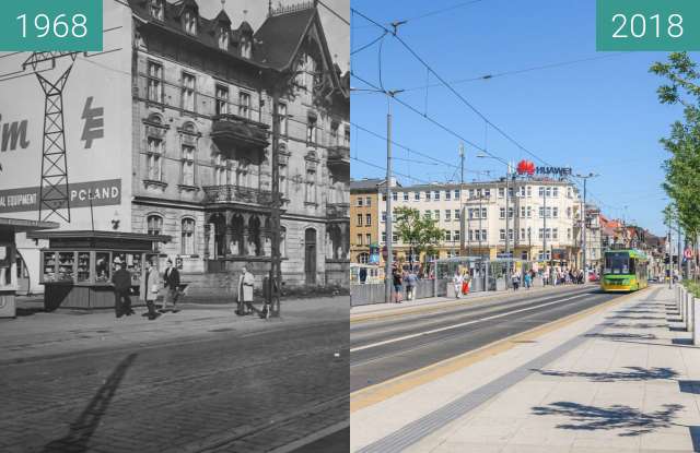 Vorher-Nachher-Bild von Ulica Roosevelta zwischen 1968 und 2018