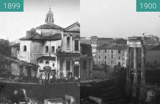 Image avant-après de Chiesa di Santa Maria Liberatrice al Foro Romano entre 1899 et 1900