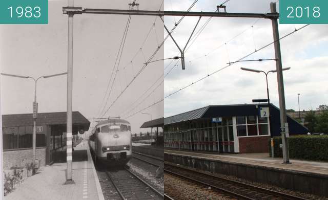 Before-and-after picture of Station Alkmaar Noord between 10/1983 and 2018-Jul-11