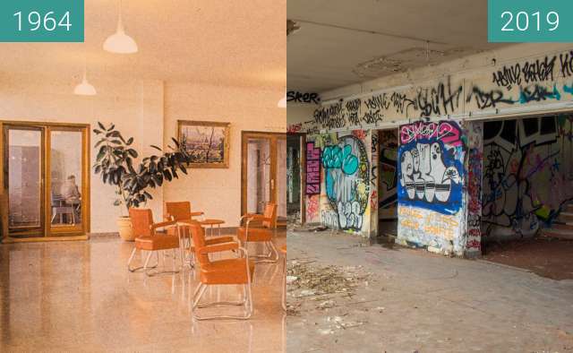 Before-and-after picture of Institut Dolomieu - Le Hall between 1964 and 2019-Oct-31