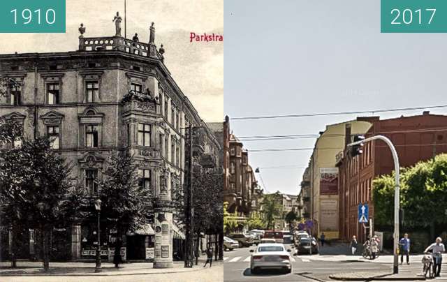 Vorher-Nachher-Bild von Ulica Strusia zwischen 1910 und 2017