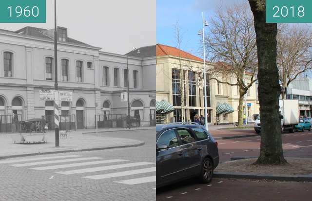 Before-and-after picture of Station square Alkmaar 1962-2018 between 1960 and 2018-Feb-27