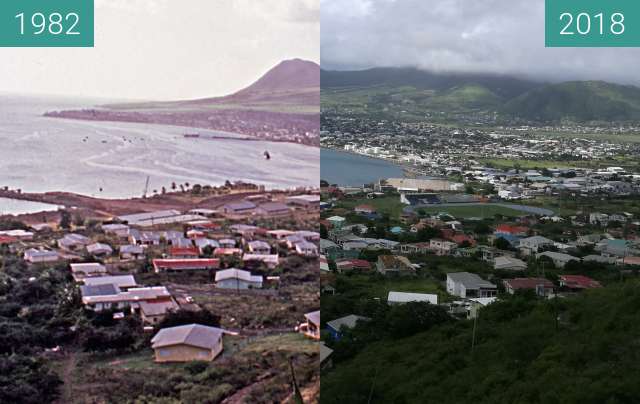 Vorher-Nachher-Bild von St Kitts - Basseterre from Bird Rock zwischen 1982 und 16.11.2018