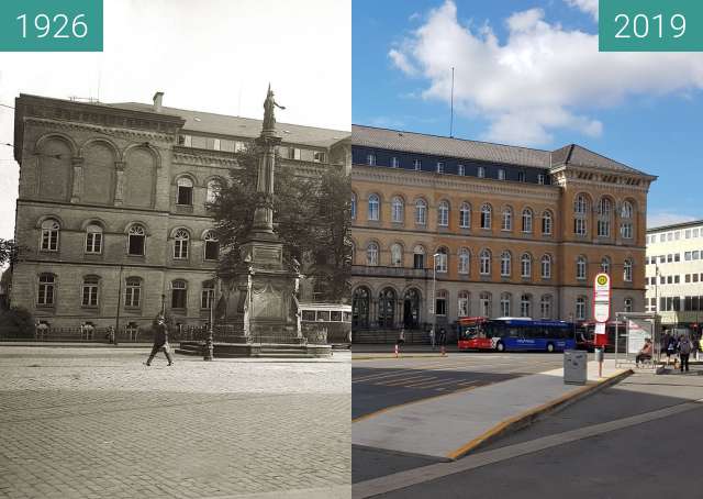 Before-and-after picture of Neumarkt, Justizgebäude mit Kriegerdenkmal between 1926 and 06/2019