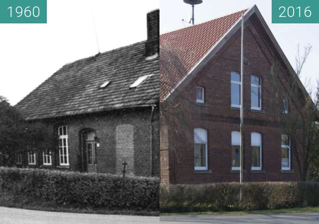 Vorher-Nachher-Bild von Alte evangelische Schule in Ohrbeck zwischen 1960 und 08.03.2016