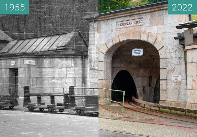 Image avant-après de Salzbergwerk Berchtesgaden 1 entre 1955 et 8 sep. 2022