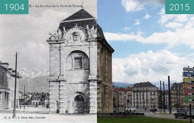 Image avant-après de Grenoble | Porte de France (1904) entre 1904 et 2015