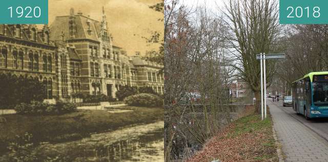 Before-and-after picture of former military school between 1920 and 2018-Mar-12