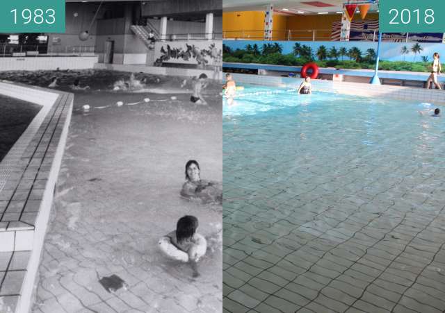 Before-and-after picture of Swimming Pool Hoornse Vaart in Alkmaar between 1983 and 2018-Mar-29