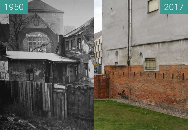 Before-and-after picture of Ulica Wroniecka, Plac Wroniecki between 1950-Sep-29 and 2017-Mar-29