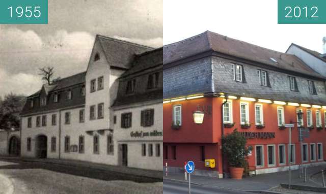 Vorher-Nachher-Bild von Aschaffenburg - Hotel Wilder Mann zwischen 1955 und 2012