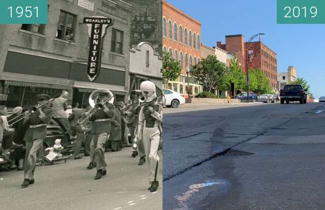 Image avant-après de 700 Block of Mass entre 1951 et 6 mai 2019