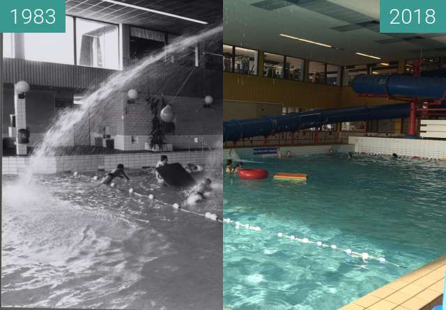 Before-and-after picture of Pool Hoornse Vaart in Alkmaar between 1983 and 2018-Mar-29