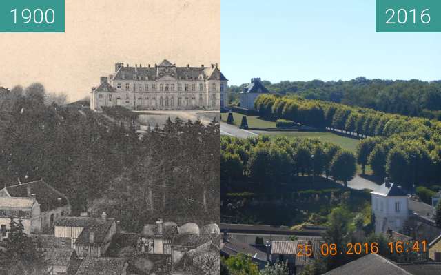 Before-and-after picture of Château de Brienne-le-Château, France between 1900 and 2016-Aug-25